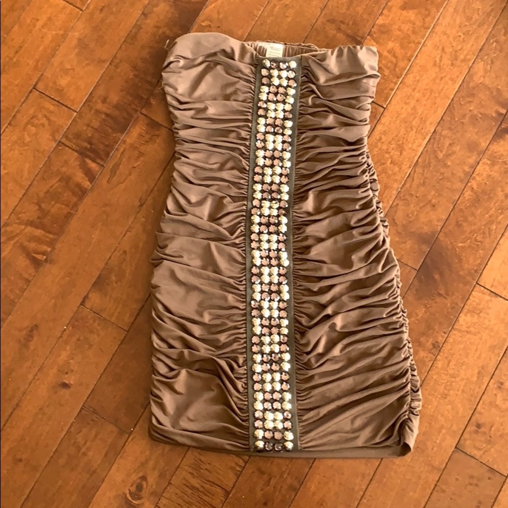 Brown Strapless Dress